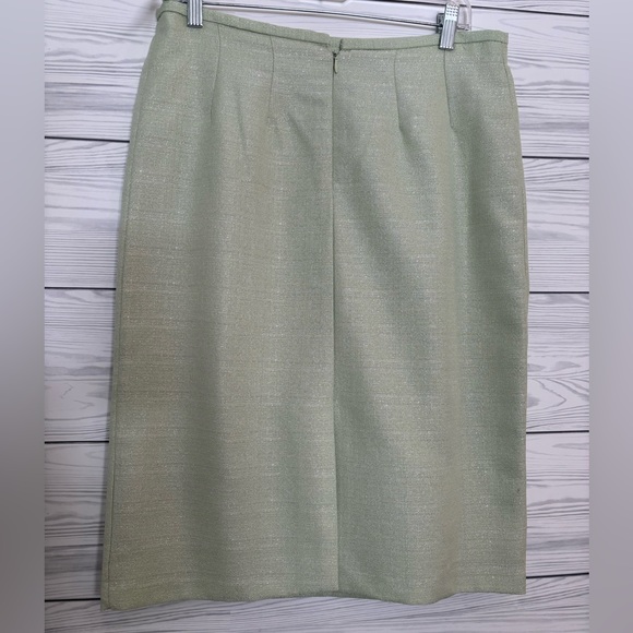DANILLO Skirt and Jacket Suit Set - Light Metallic Pastel Green - Size 8 - Picture 8 of 15